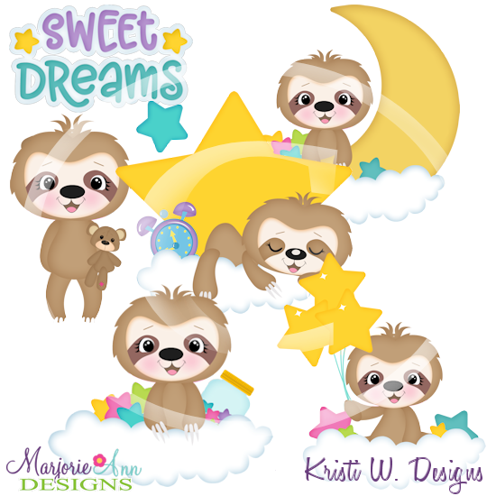 Baby Sloths SVG Cutting Files Includes Clipart - Click Image to Close